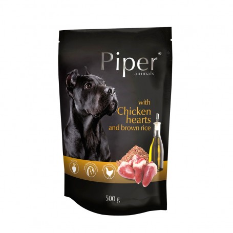 Dolina Noteci Piper Animals mokra karma dla psa z sercami kurczaka i ryżem brązowym saszetka 500 g