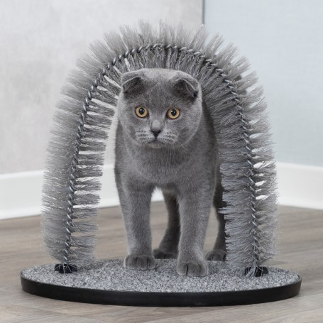 Trixie - Szczotka dla kotów Fur Care Arch, 36x33 cm, szara